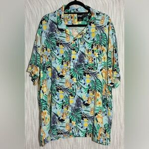 Bluey Tropical Print Men's Casual Button Down Shirt